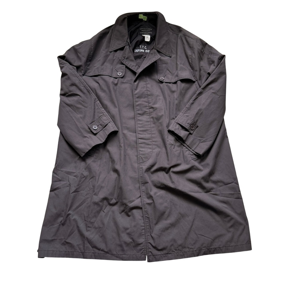 Vintage TTC Uniform Issue Trench Coat Toronto Transit Commission Gray Size 54T